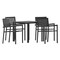 Flash Furniture 5PC Black Table and Chairs with Poly Resin Finish SB-A268C4-T-BK-GG - alternate 4